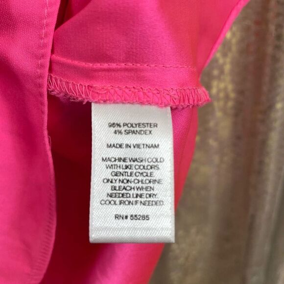 Express bright neon pink satiny blouse, size S - Picture 6 of 7